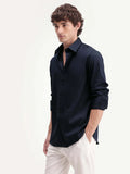 Classic Linen-Blend Button-Down