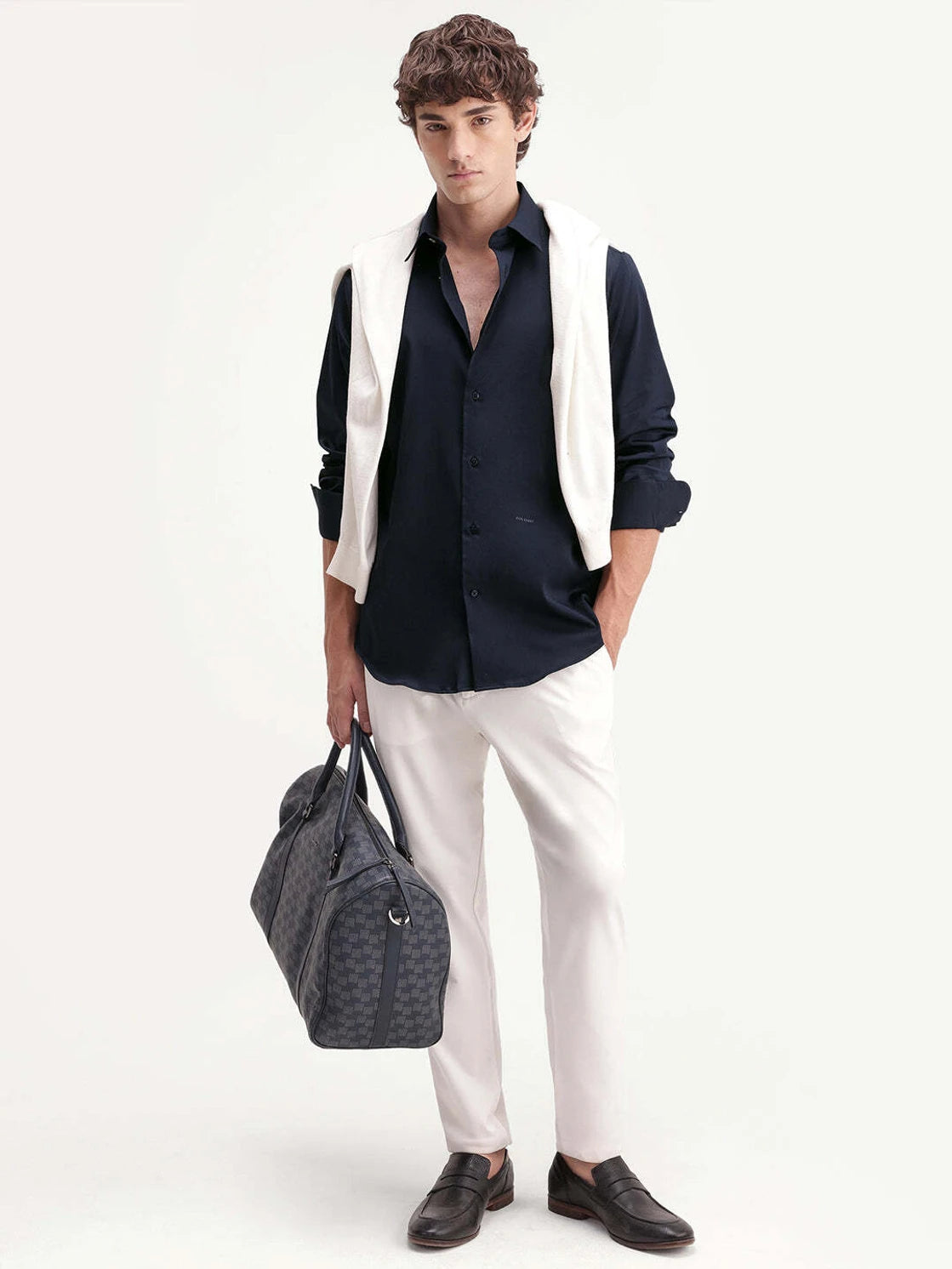 Classic Linen-Blend Button-Down